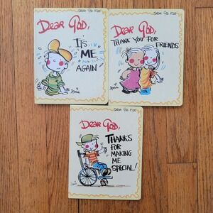 3pc‎ Book Set Religious Childrens DEAR GOD KIDS Annie Fitz Hardcover Gift Decor